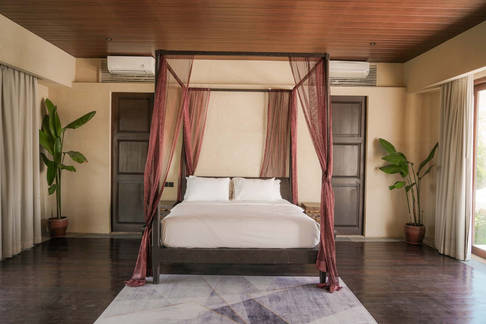 Serene bedroom with direct ocean views