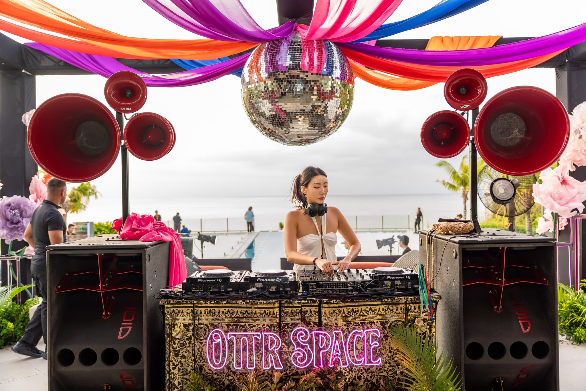 Poolside DJ Performance at Sunset